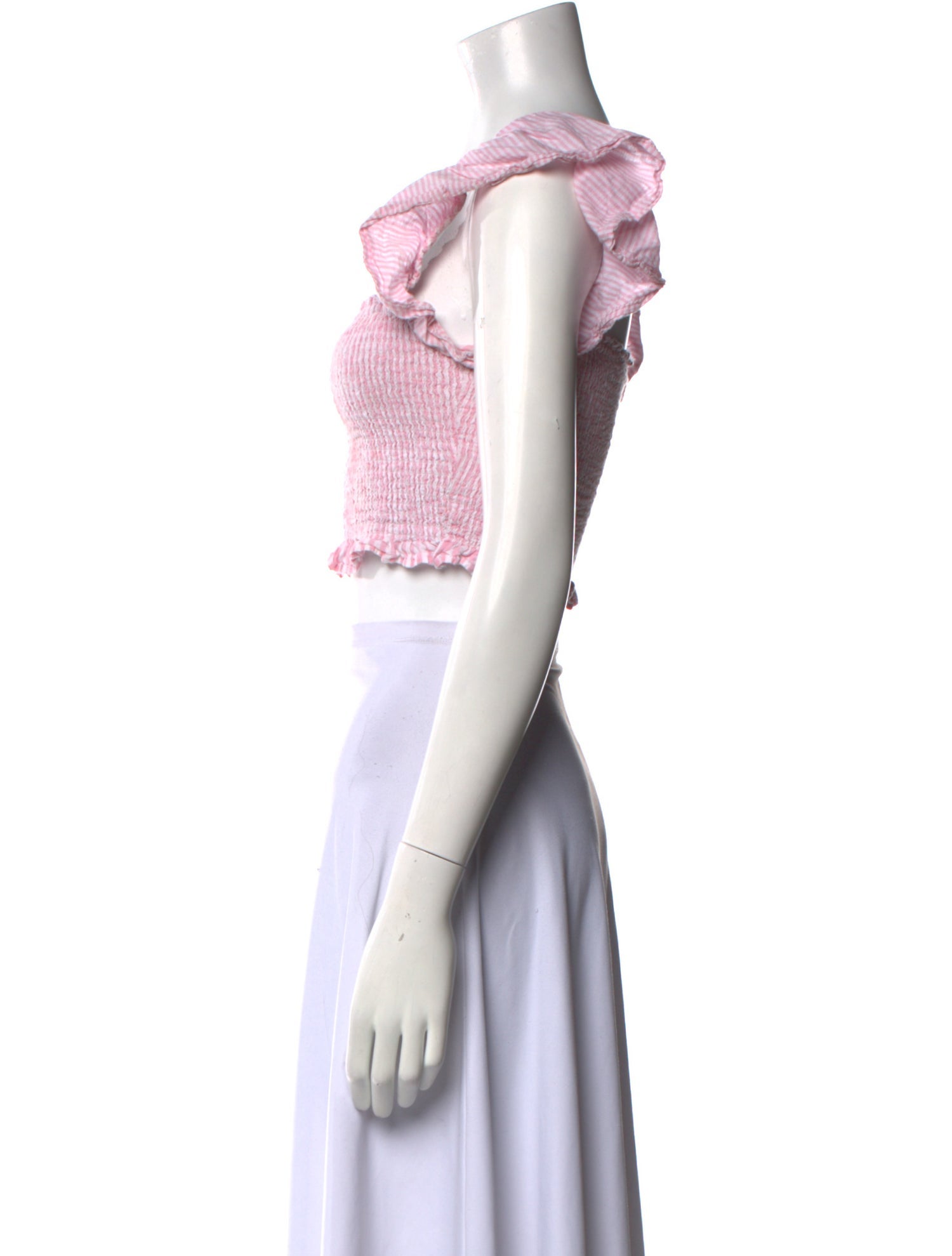 LoveShackFancy Square Neckline Short Sleeve Crop Top